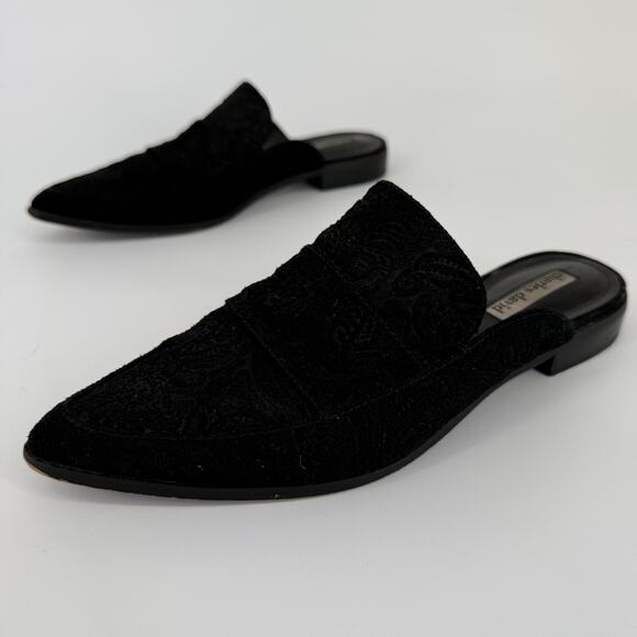 Vtg Charles David Mule Slides Size 8.5 Retro Suede Paisley 90s Regency Victorian - Picture 2 of 8
